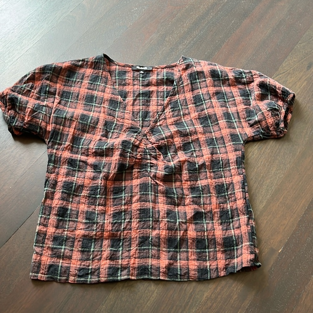 Madewell plaid t shirt top